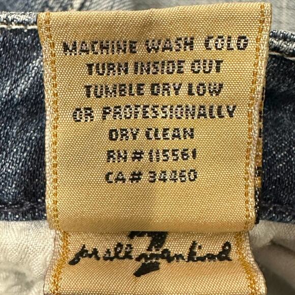 7 FOR ALL MANKIND Jeans Womens Size 27 Blue Embroidered “A” Pocket - Picture 5 of 5